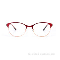 Mode matte zwei Farbe Metall Spring Scharnier Damen Optische Rahmen Brillen mit